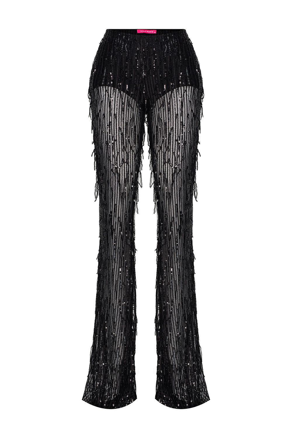 Fickle Hearts-Mazie Saçaklı Payetli Pantolon-Pantolon-3-Milagron.com