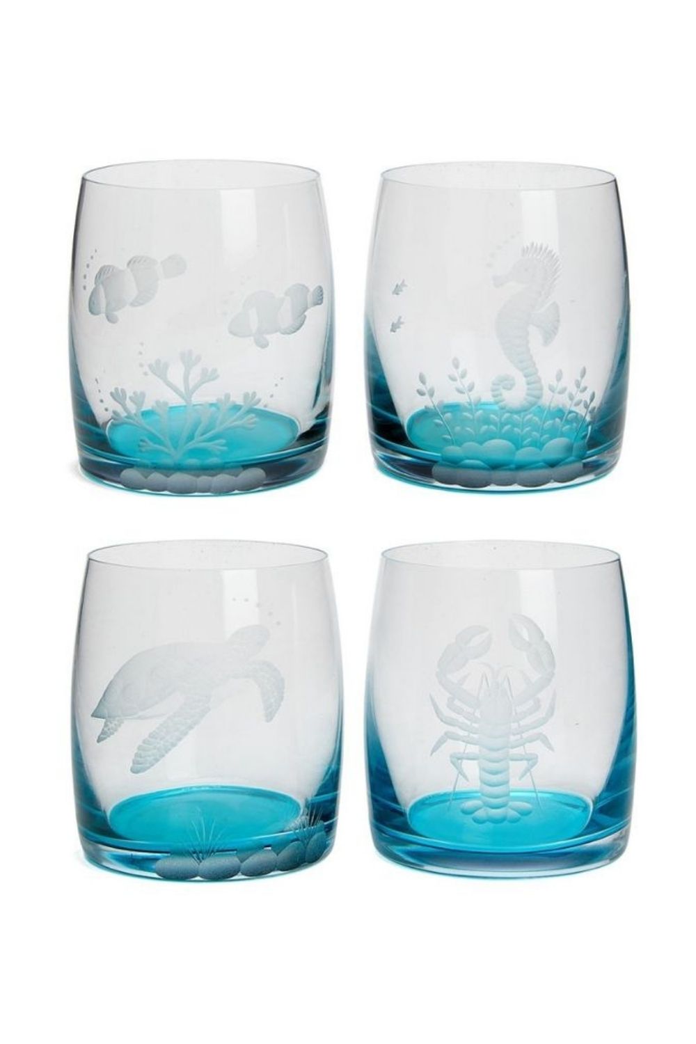 Nautilus Deniz Desenli Cam Bardak Seti 4'lü - 1