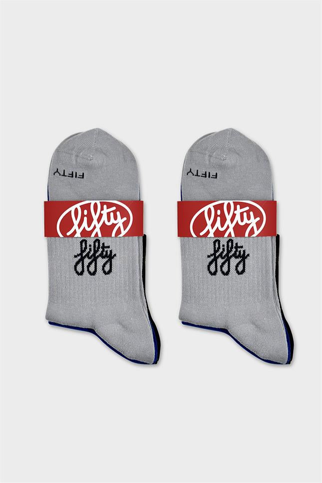 Fifty Pieces-6'lı Gri Saks Kahverengi Favorite Kısa Çorap-Çorap-3-Milagron.com