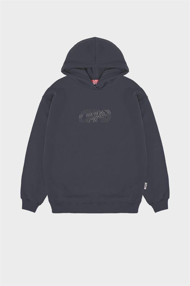 Fifty Pieces-Antrasit Düşük Omuzlu Sırt Baskılı Hoodie-Sweatshirts & Hoodies-7-Milagron.com