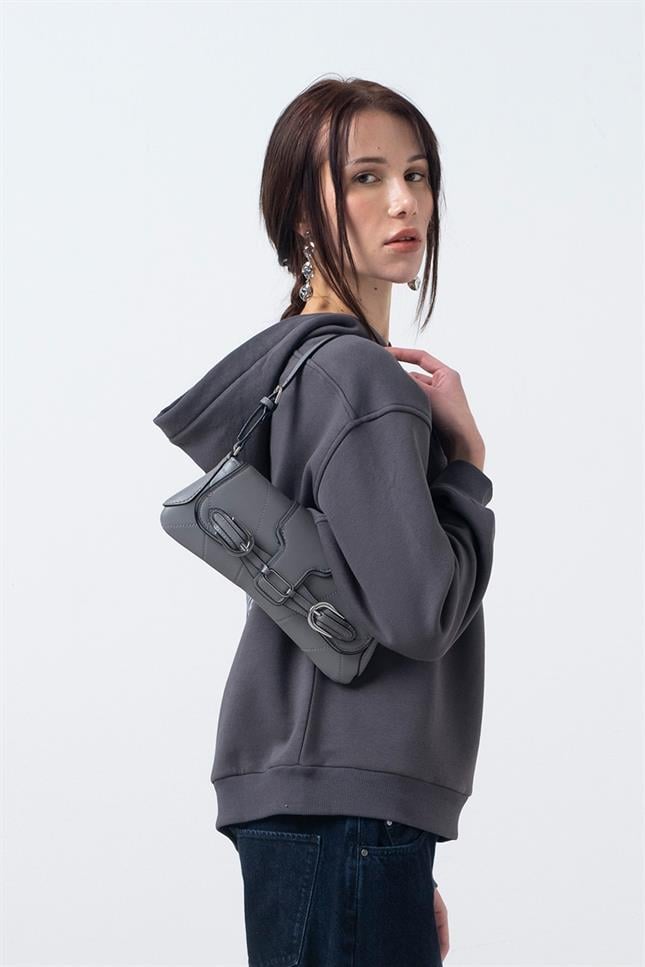 Fifty Pieces-Antrasit Oversize Sırt Baskılı Hoodie-Sweatshirts & Hoodies-2-Milagron.com