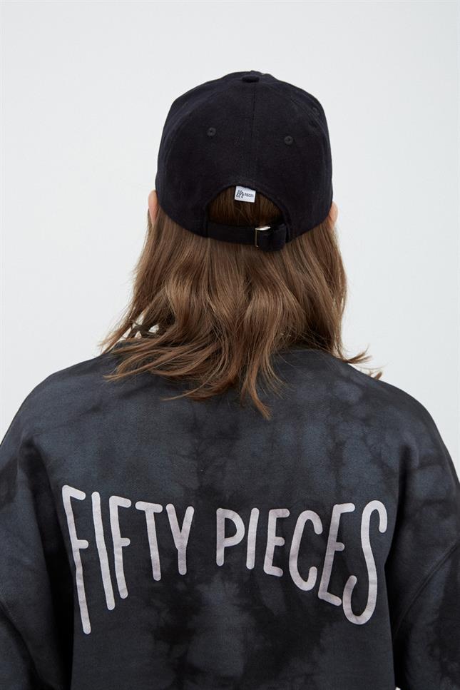 Fifty Pieces-Antrasit Sırt Baskılı Oversize Batik Sweatshirt-Sweatshirts & Hoodies-2-Milagron.com