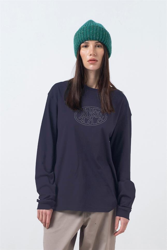 Fifty Pieces-Antrasit Uzun Kollu Oversize T-Shirt-T-Shirts-3-Milagron.com