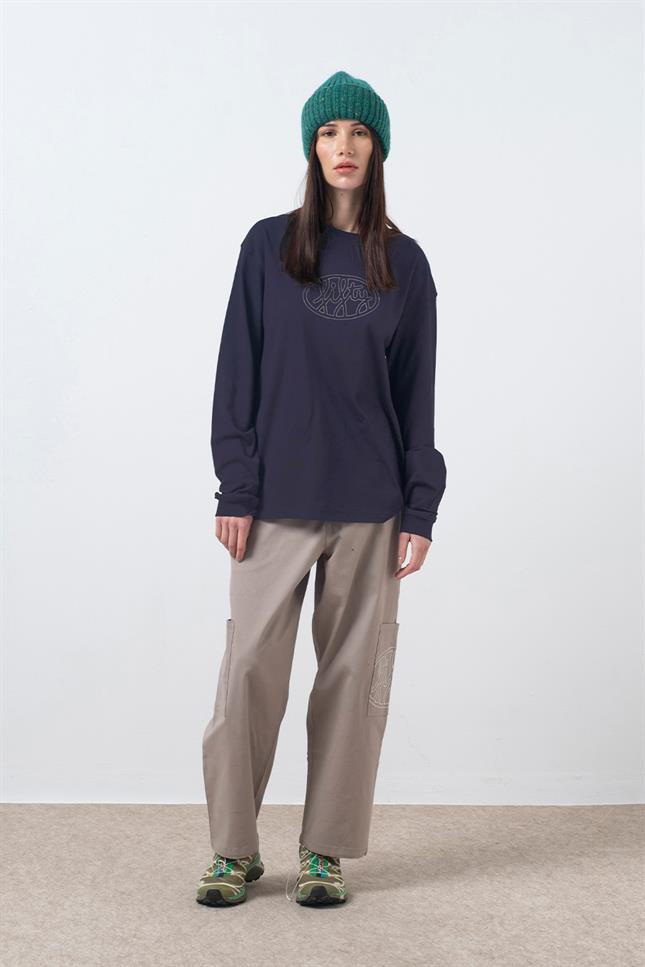 Fifty Pieces-Antrasit Uzun Kollu Oversize T-Shirt-T-Shirts-5-Milagron.com