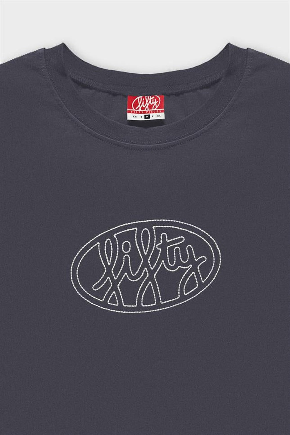 Fifty Pieces-Antrasit Uzun Kollu Oversize T-Shirt-T-Shirts-6-Milagron.com