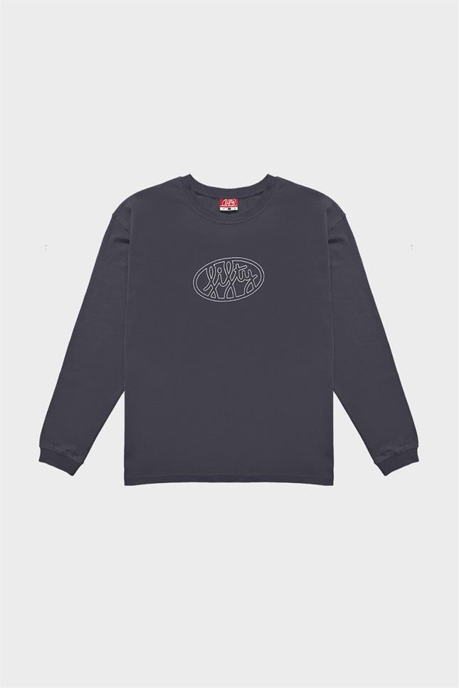 Fifty Pieces-Antrasit Uzun Kollu Oversize T-Shirt-T-Shirts-7-Milagron.com