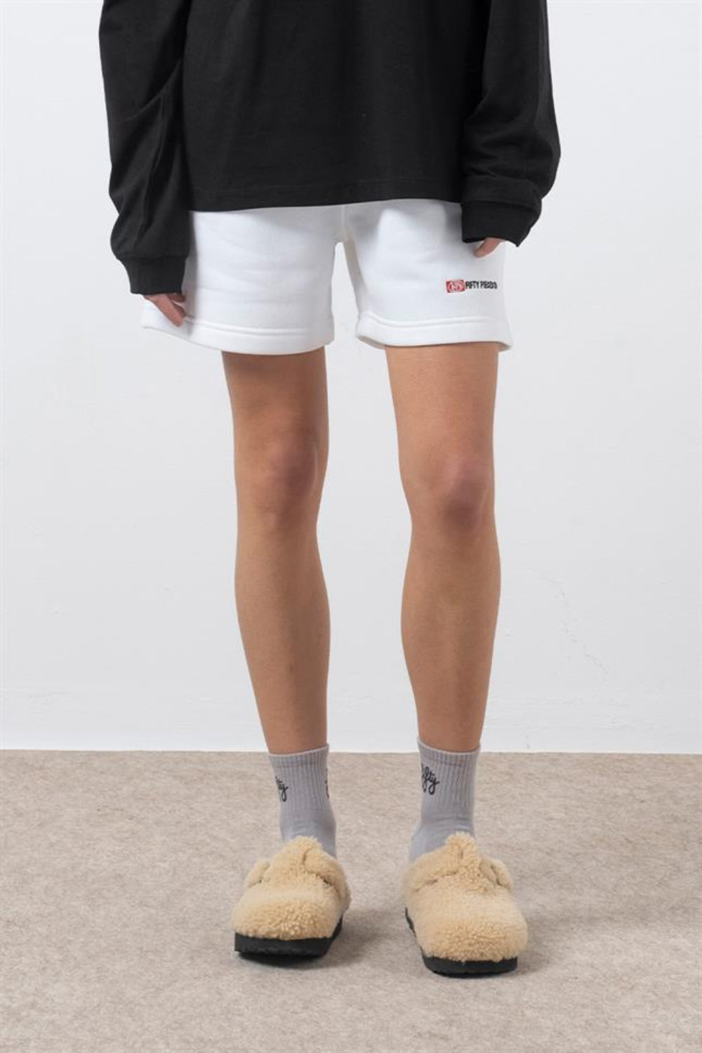 Fifty Pieces-Beyaz Bermuda Jogger Şort-Şort-2-Milagron.com