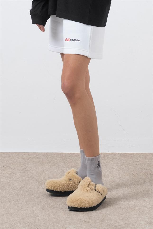 Fifty Pieces-Beyaz Bermuda Jogger Şort-Şort-3-Milagron.com