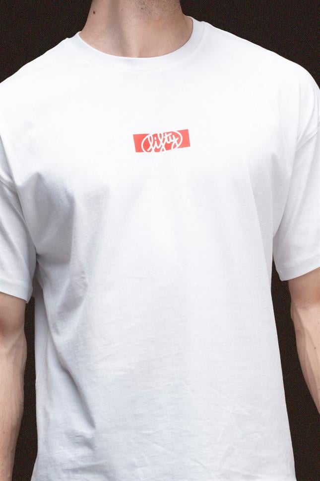 Fifty Pieces-Beyaz Düşük Omuzlu Sırt Baskılı T-Shirt-T-Shirts-2-Milagron.com