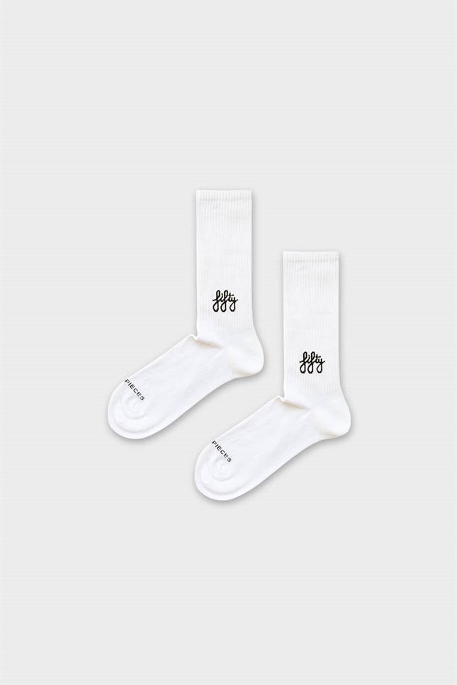 Fifty Pieces-Beyaz Favorite Spor çorap Fifty Pieces-Çorap-2-Milagron.com