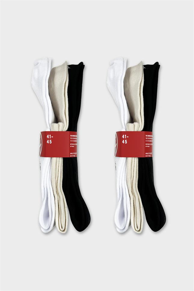 Fifty Pieces-Beyaz Kum Siyah 6'lı Favorite Kısa Çorap-Çorap-2-Milagron.com