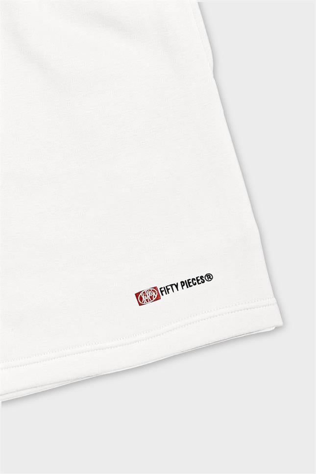 Fifty Pieces-Beyaz Loose Fit Jogger Şort-Şort-5-Milagron.com