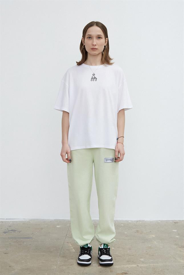 Fifty Pieces-Beyaz Oversize Basic T-Shirt-T-Shirts-3-Milagron.com