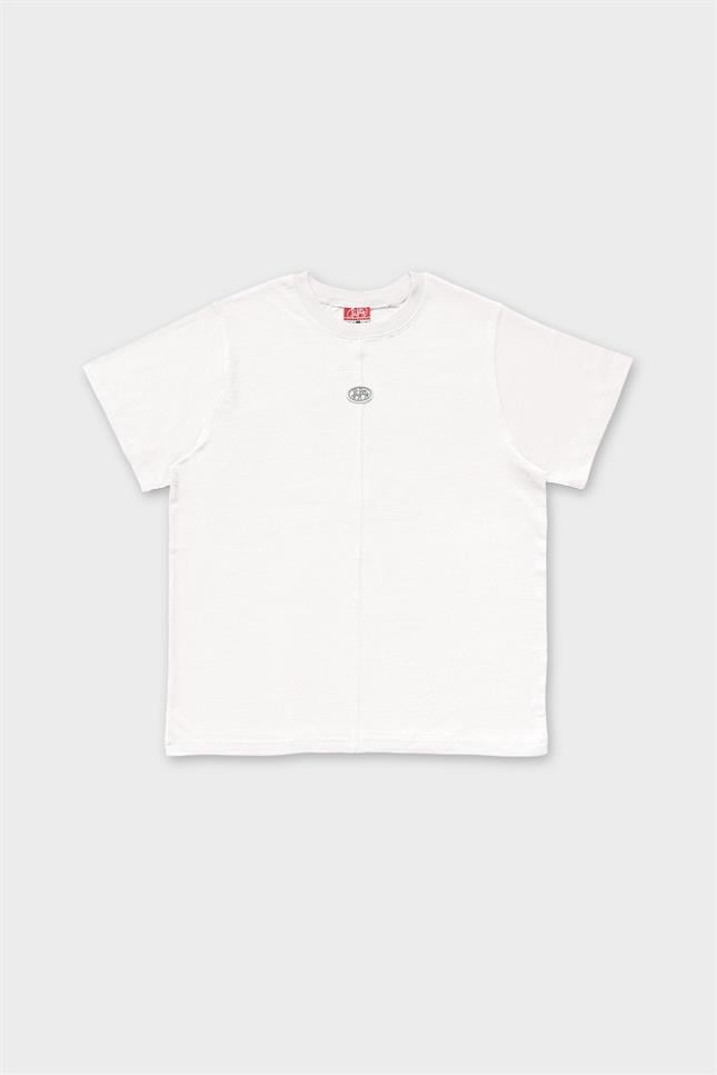 Fifty Pieces-Beyaz Regular Fit Sırt Baskılı T-Shirt-T-Shirts-6-Milagron.com