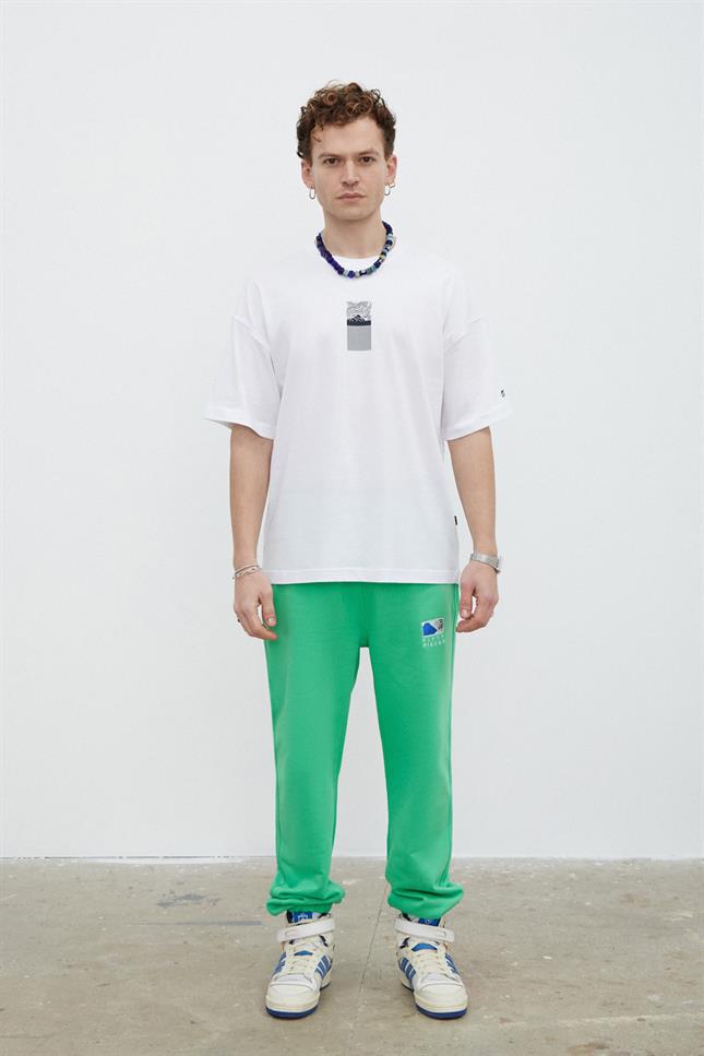 Fifty Pieces-Beyaz Sırt Baskılı Düşük Omuzlu T-Shirt-T-shirts-5-Milagron.com