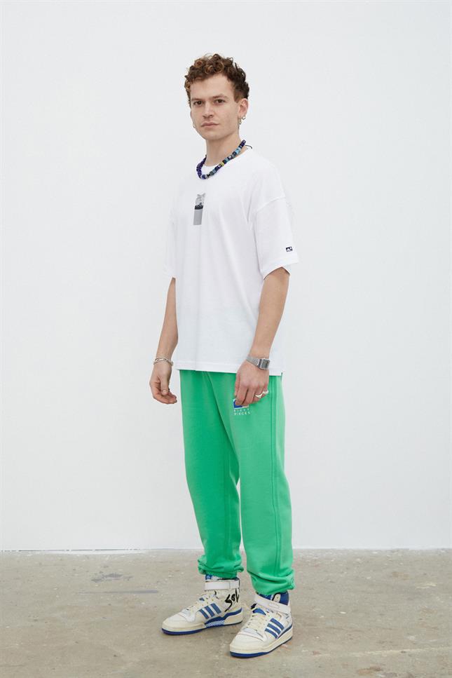 Fifty Pieces-Beyaz Sırt Baskılı Düşük Omuzlu T-Shirt-T-shirts-6-Milagron.com