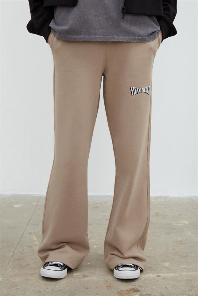 Fifty Pieces-Kadın Boz Geniş Paça Jogger Fifty Pieces-Jogger-1-Milagron.com