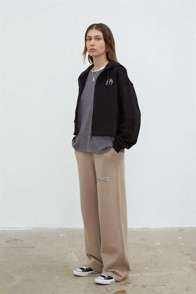 Fifty Pieces-Kadın Boz Geniş Paça Jogger Fifty Pieces-Jogger-4-Milagron.com