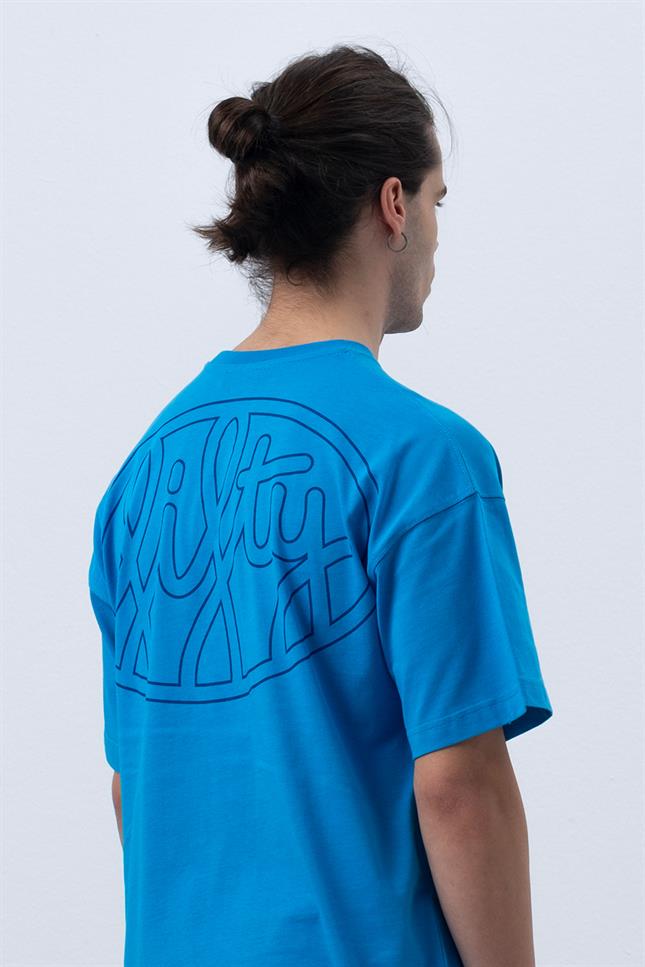 Fifty Pieces-Canlı Mavi Core Düşük Omuzlu T-Shirt-T-Shirts-2-Milagron.com