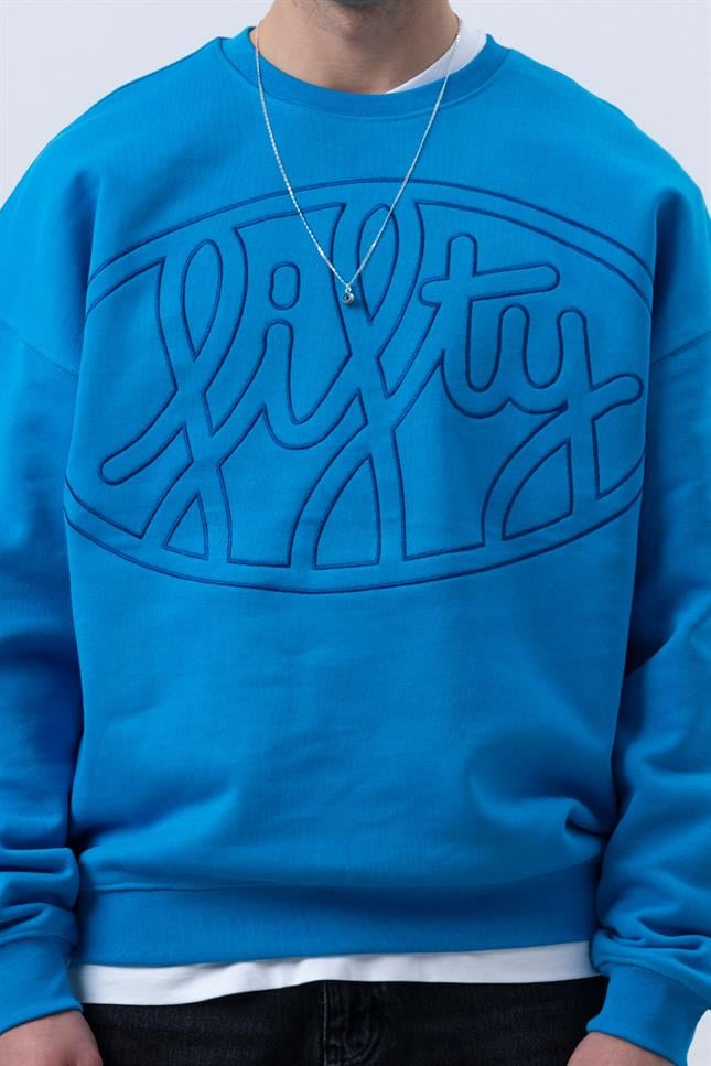 Fifty Pieces-Canlı Mavi Core Oversize Sweatshirt-Sweatshirts & Hoodies-2-Milagron.com