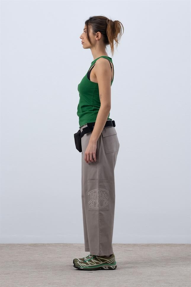 Fifty Pieces-Canlı Yeşil Core Kontrast Dikişli Halter Yaka Atlet-Top-7-Milagron.com