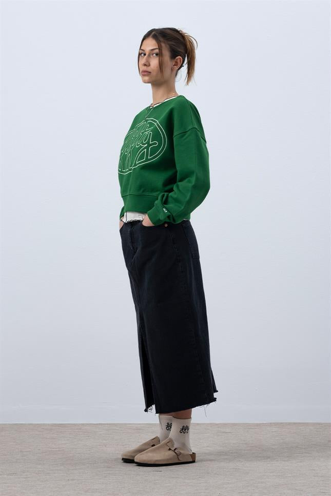 Fifty Pieces-Canlı Yeşil Core Mid Length Sweatshirt-Sweatshirts & Hoodies-5-Milagron.com