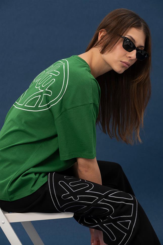 Fifty Pieces-Canlı Yeşil Core Oversize T-Shirt-T-Shirts-2-Milagron.com