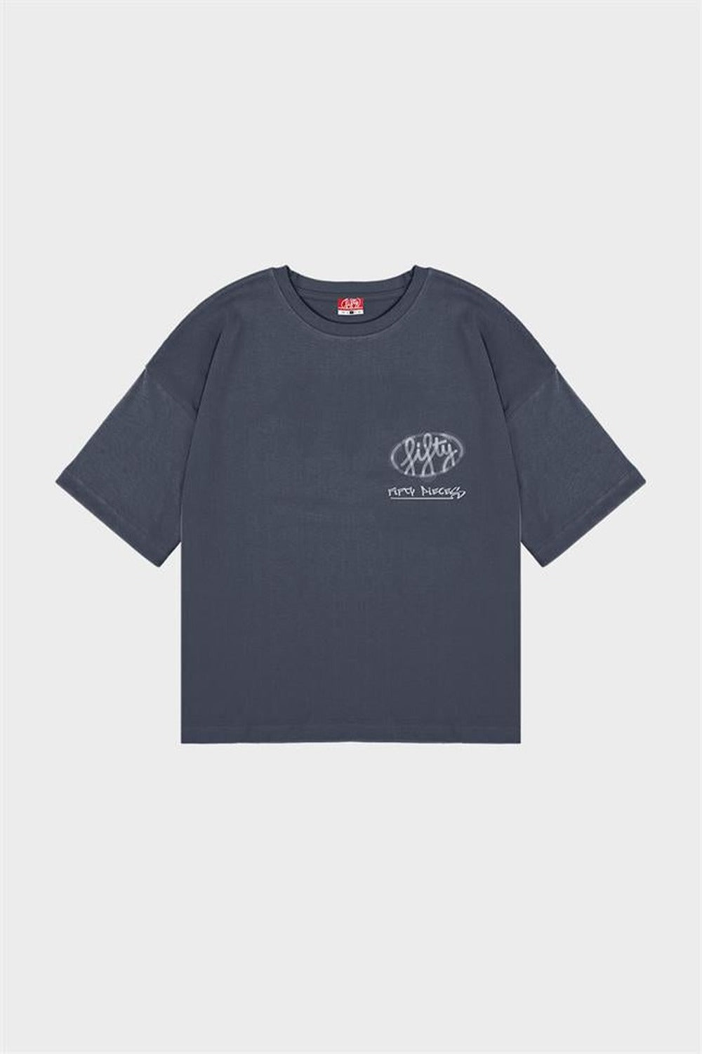 Erkek Antrasit Düşük Omuzlu Asit Yıkamalı T-Shirt