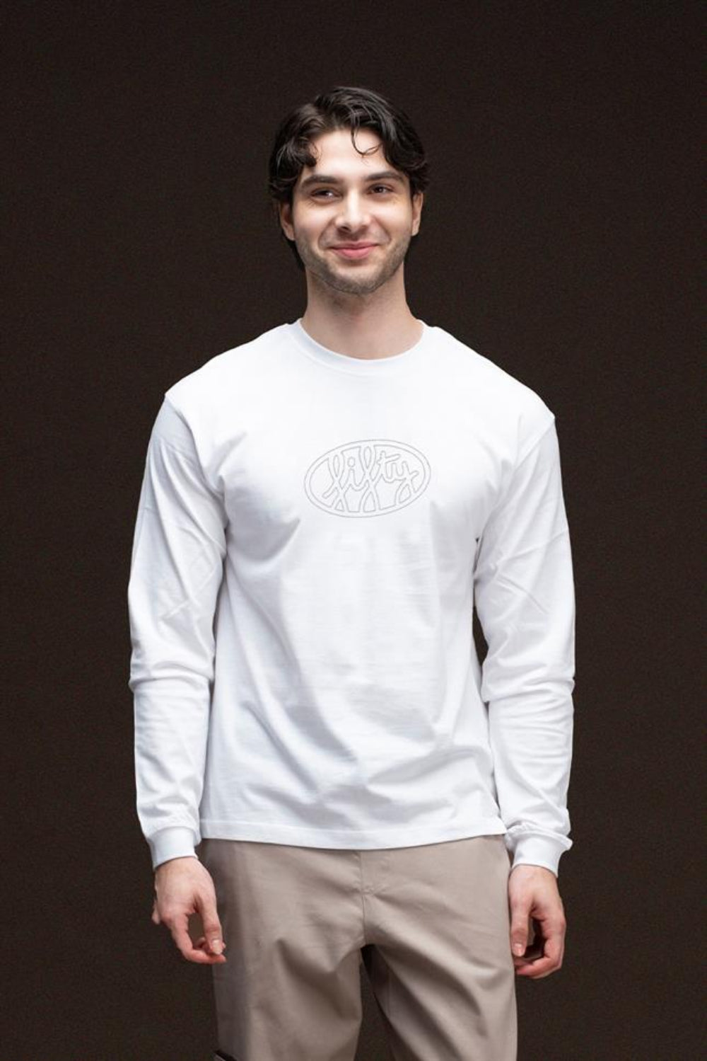 Fifty Pieces-Erkek Beyaz Uzun Kollu T Shirt-T-Shirts-1-Milagron.com