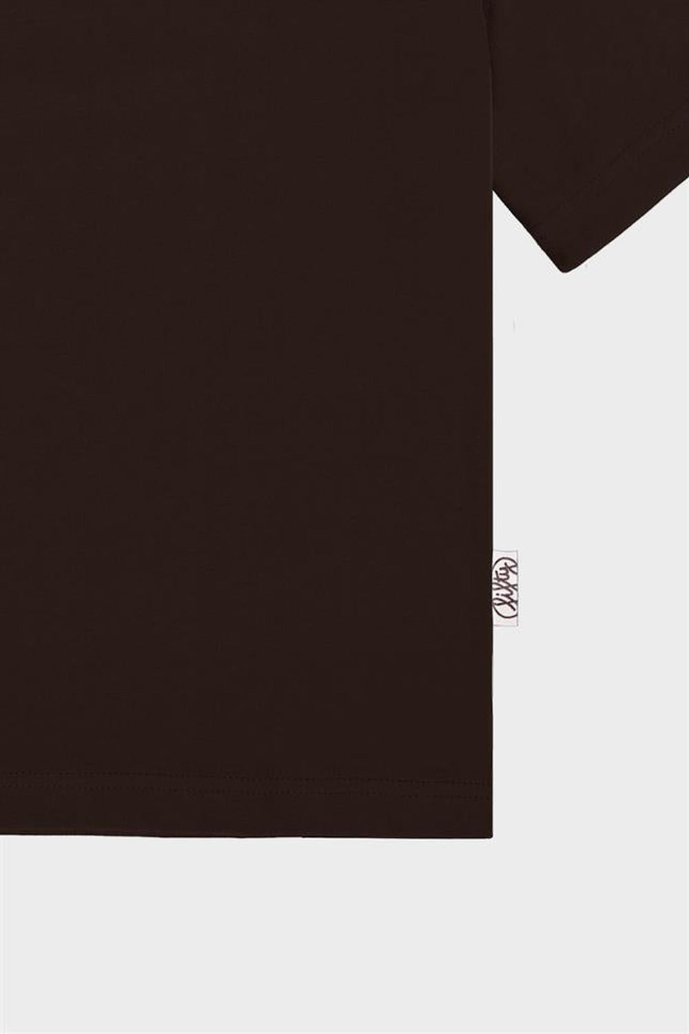 Erkek Kahverengi Düşük Omuzlu Sırt Baskılı T-Shirt