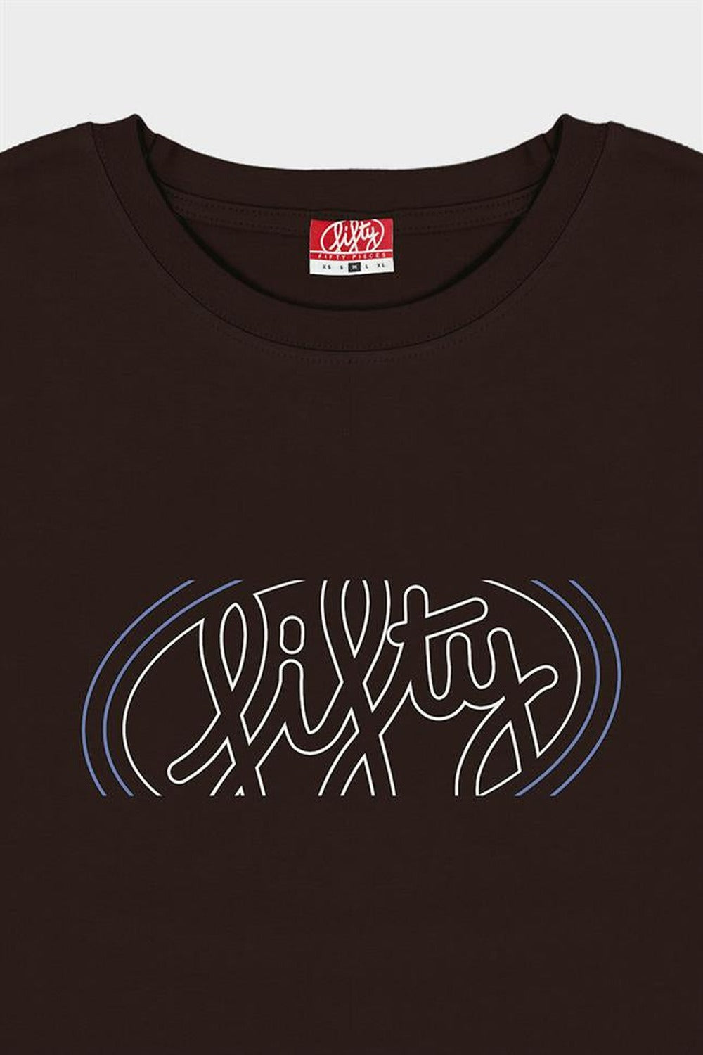 Erkek Kahverengi Düşük Omuzlu Sırt Baskılı T-Shirt