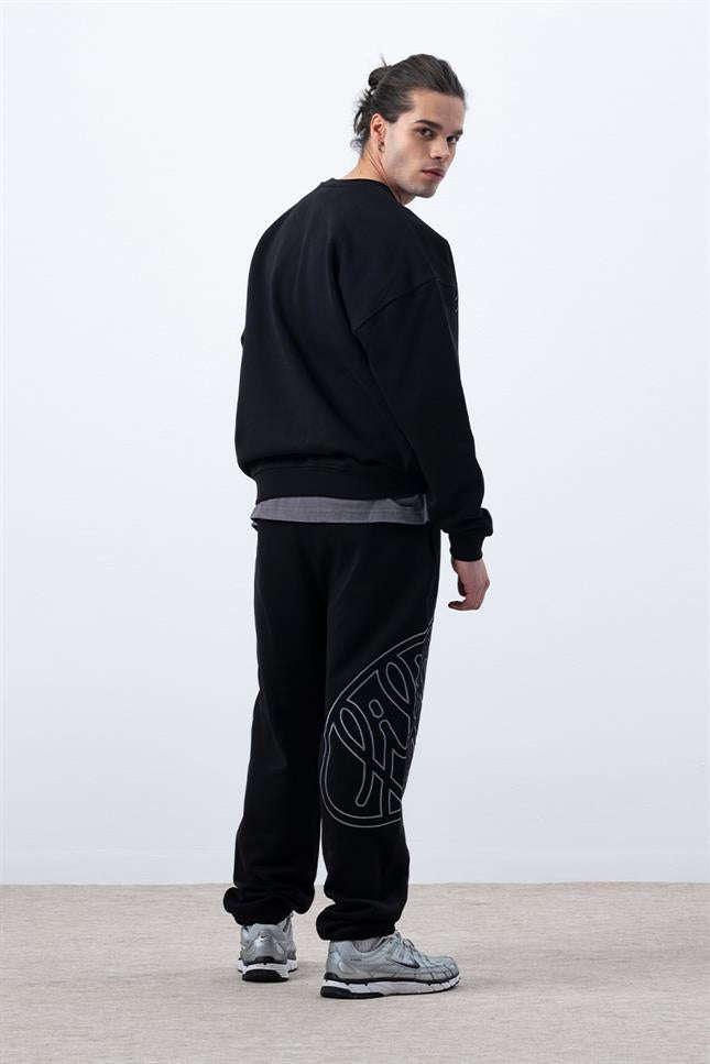 Fifty Pieces-Erkek Siyah Core Oversize Sweatshirt-Sweatshirts & Hoodies-7-Milagron.com