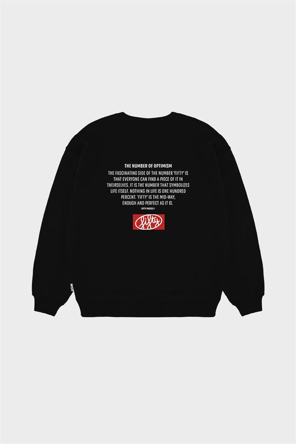 Erkek Siyah Düşük Omuzlu Sırt Baskılı Sweatshirt