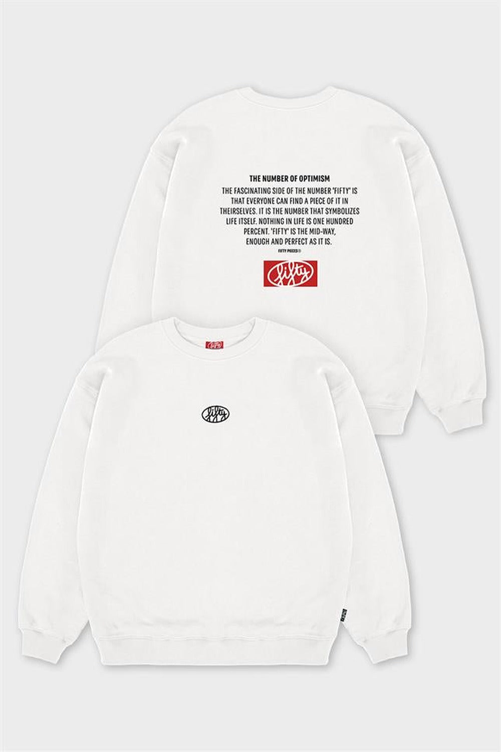 Kadın Beyaz Oversize Sırt Baskılı Sweatshirt