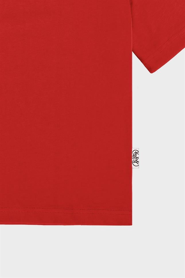 Fifty Pieces-Kadın Kırmızı Oversize Sırt Baskılı T Shirt-T-shirt-11-Milagron.com