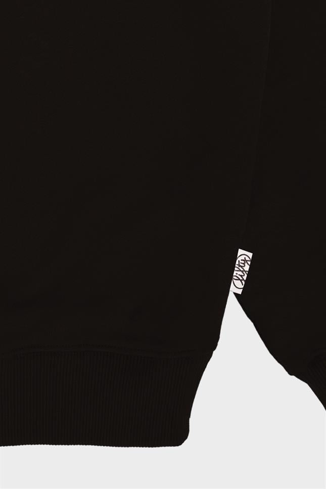 Fifty Pieces-Kahverengi Düşük Omuzlu Sırt Baskılı Sweatshirt-Sweatshirts & Hoodies-11-Milagron.com