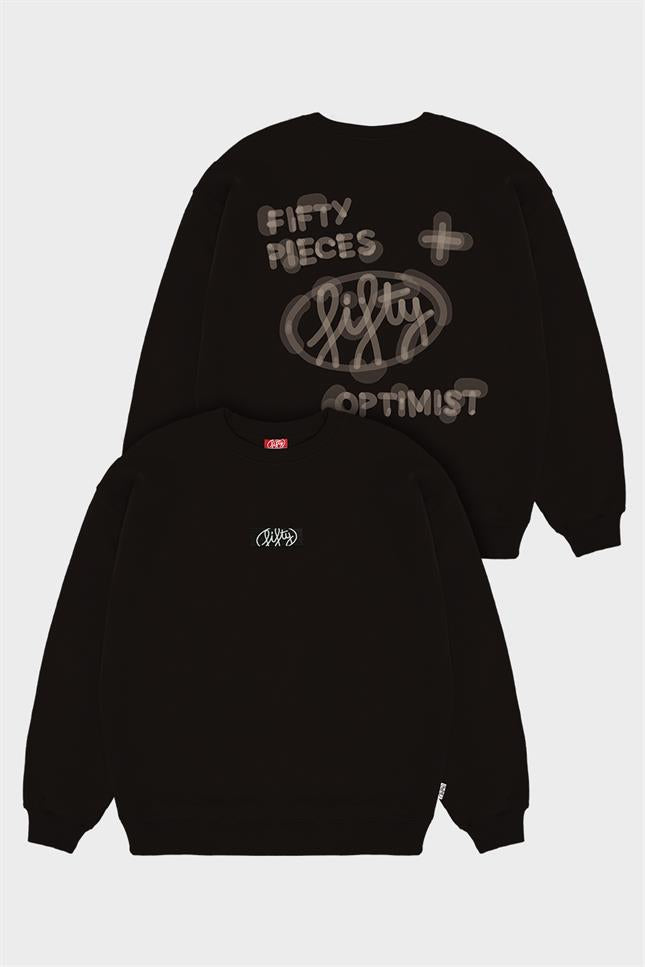 Fifty Pieces-Kahverengi Oversize Sırt Baskılı Sweatshirt-Sweatshirts & Hoodies-5-Milagron.com