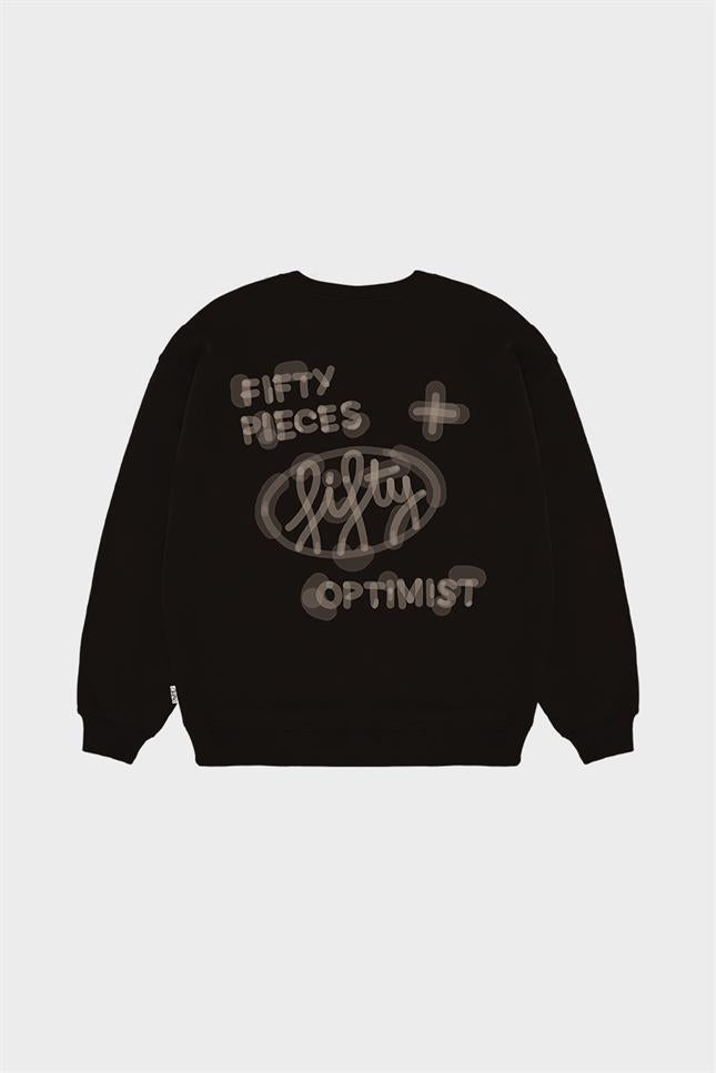 Fifty Pieces-Kahverengi Oversize Sırt Baskılı Sweatshirt-Sweatshirts & Hoodies-7-Milagron.com