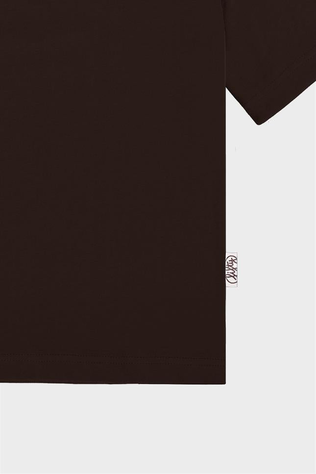 Fifty Pieces-Kahverengi Oversize Sırt Baskılı T-Shirt-T-Shirts-11-Milagron.com