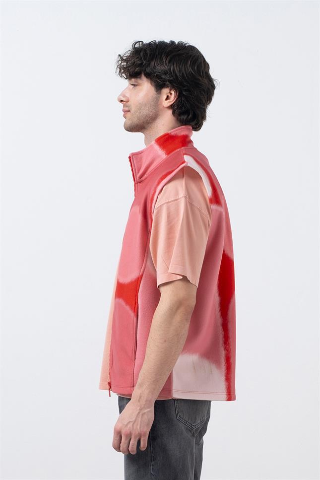 Fifty Pieces-Kırmızı Fermuarlı Polar Yelek-Yelek-2-Milagron.com