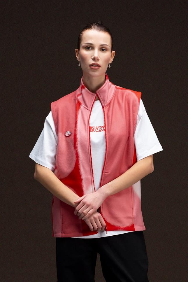 Fifty Pieces-Kırmızı Fermuarlı Polar Yelek-Yelek-3-Milagron.com