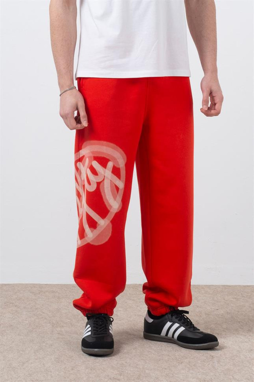 Fifty Pieces-Kırmızı Loose Fit Jogger Pantolon-Eşofman-1-Milagron.com