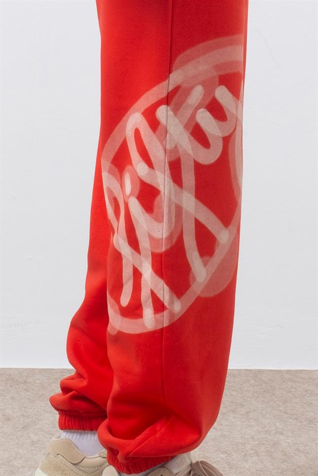 Fifty Pieces-Kırmızı Loose Fit Jogger Pantolon-Eşofman-2-Milagron.com