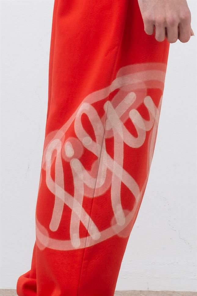 Fifty Pieces-Kırmızı Loose Fit Jogger Pantolon-Eşofman-3-Milagron.com