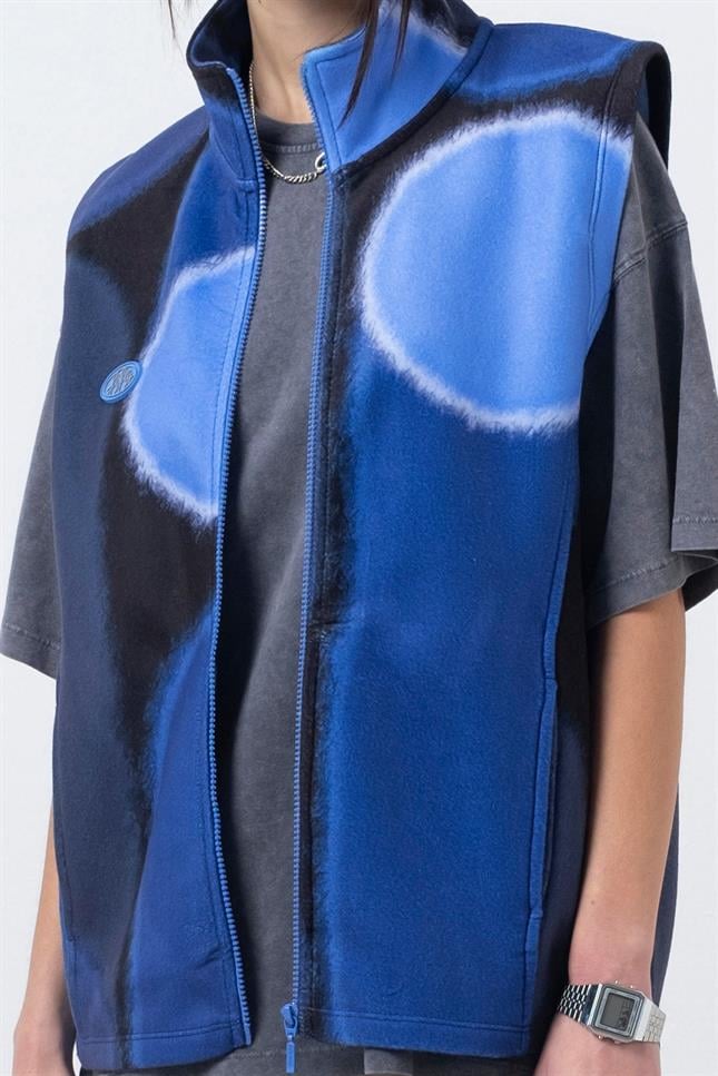 Fifty Pieces-Mavi Fermuarlı Polar Yelek-Yelek-4-Milagron.com