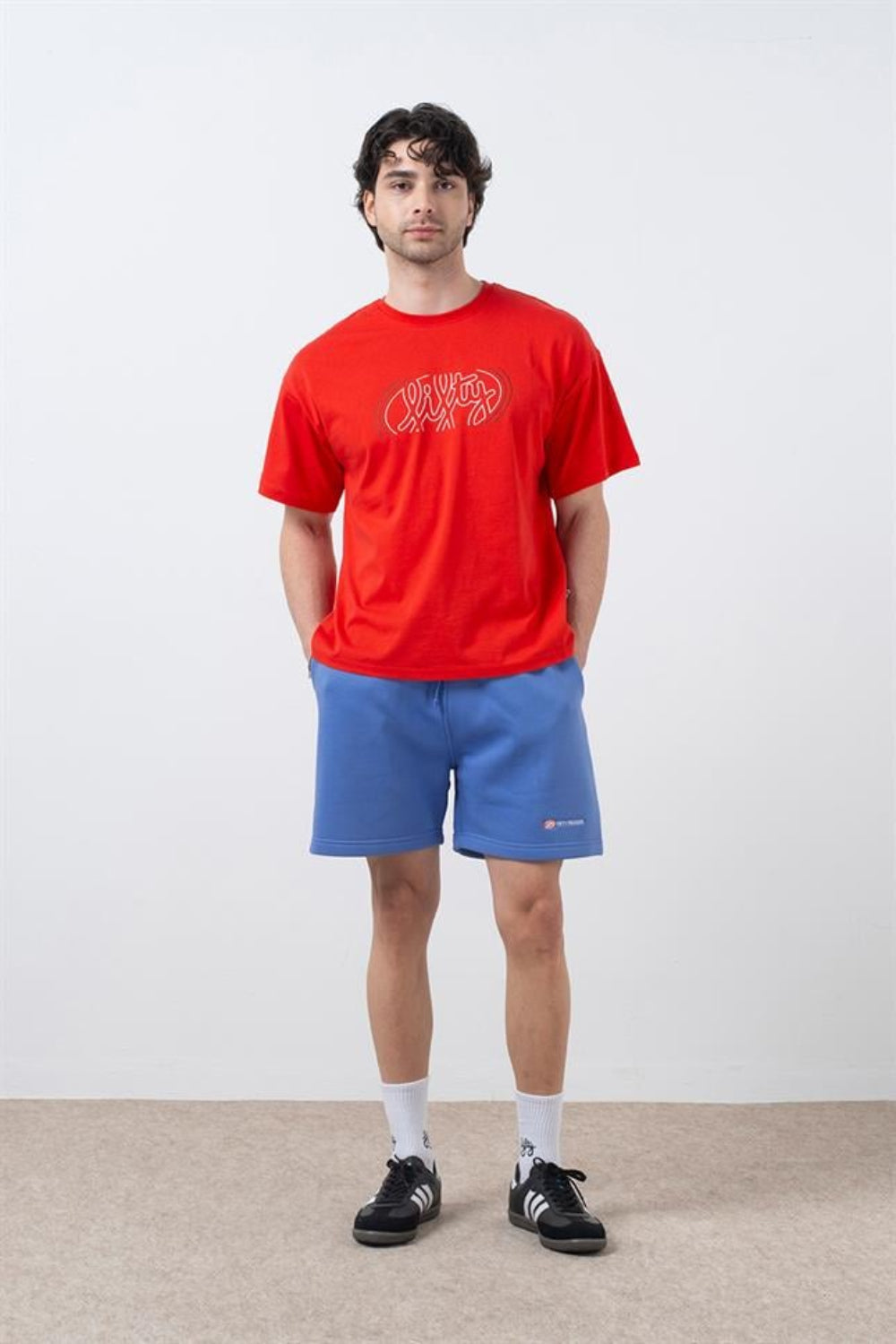 Fifty Pieces-Mavi Loose Fit Jogger Şort-Şort-1-Milagron.com