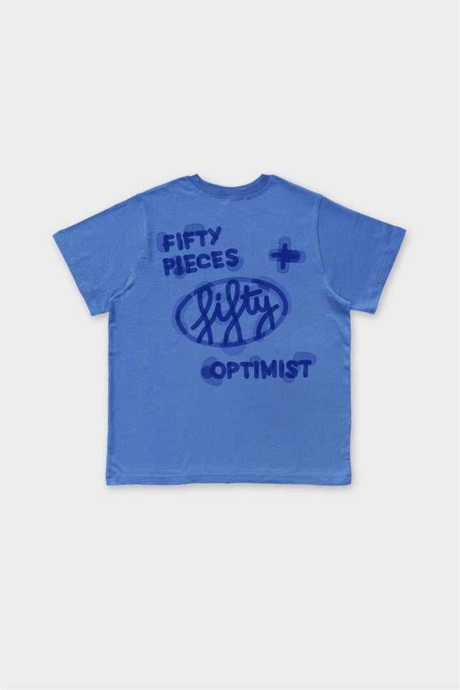 Fifty Pieces-Mavi Regular Fit Sırt Baskılı T-Shirt-T-Shirts-9-Milagron.com
