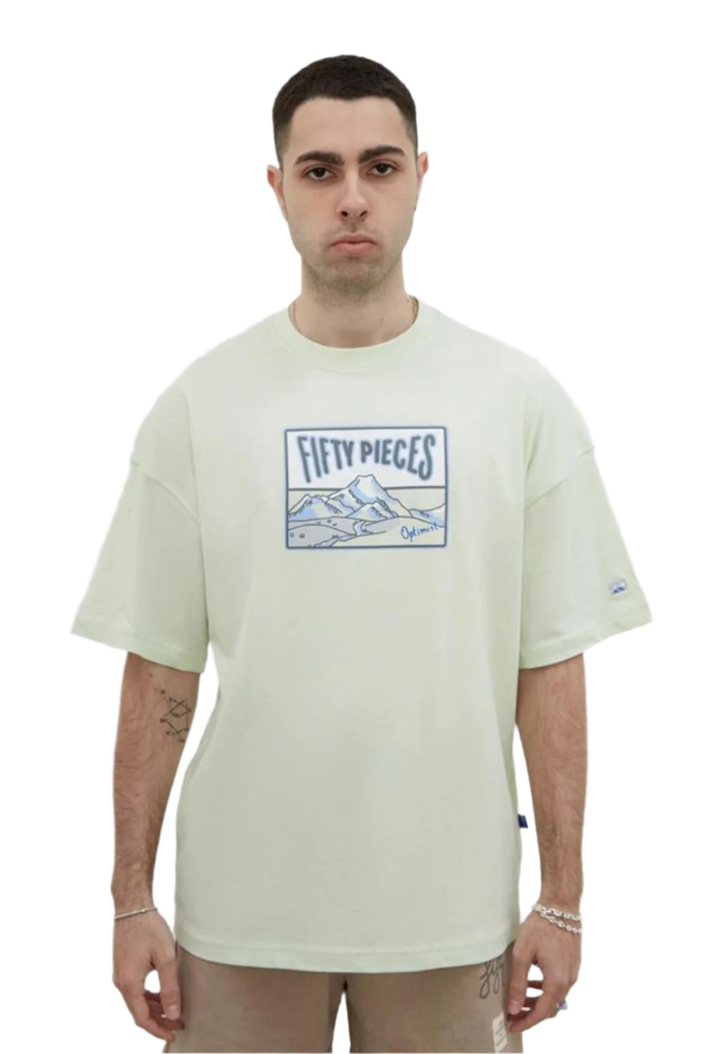 Fifty Pieces-Mint Düşük Omuzlu T-Shirt-T-Shirts-1-Milagron.com