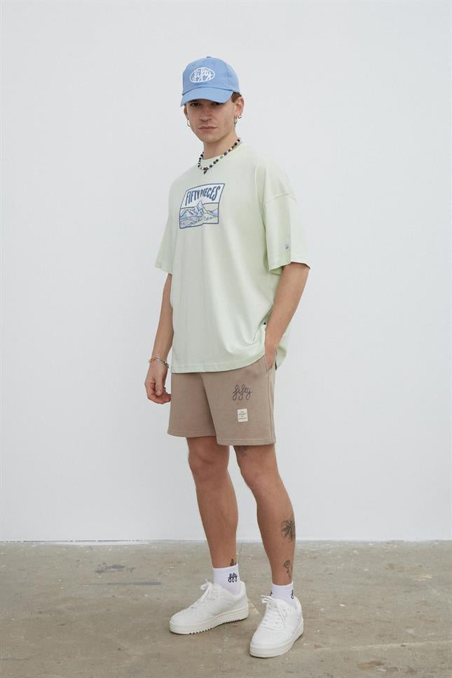 Fifty Pieces-Mint Düşük Omuzlu T-Shirt-T-Shirts-4-Milagron.com