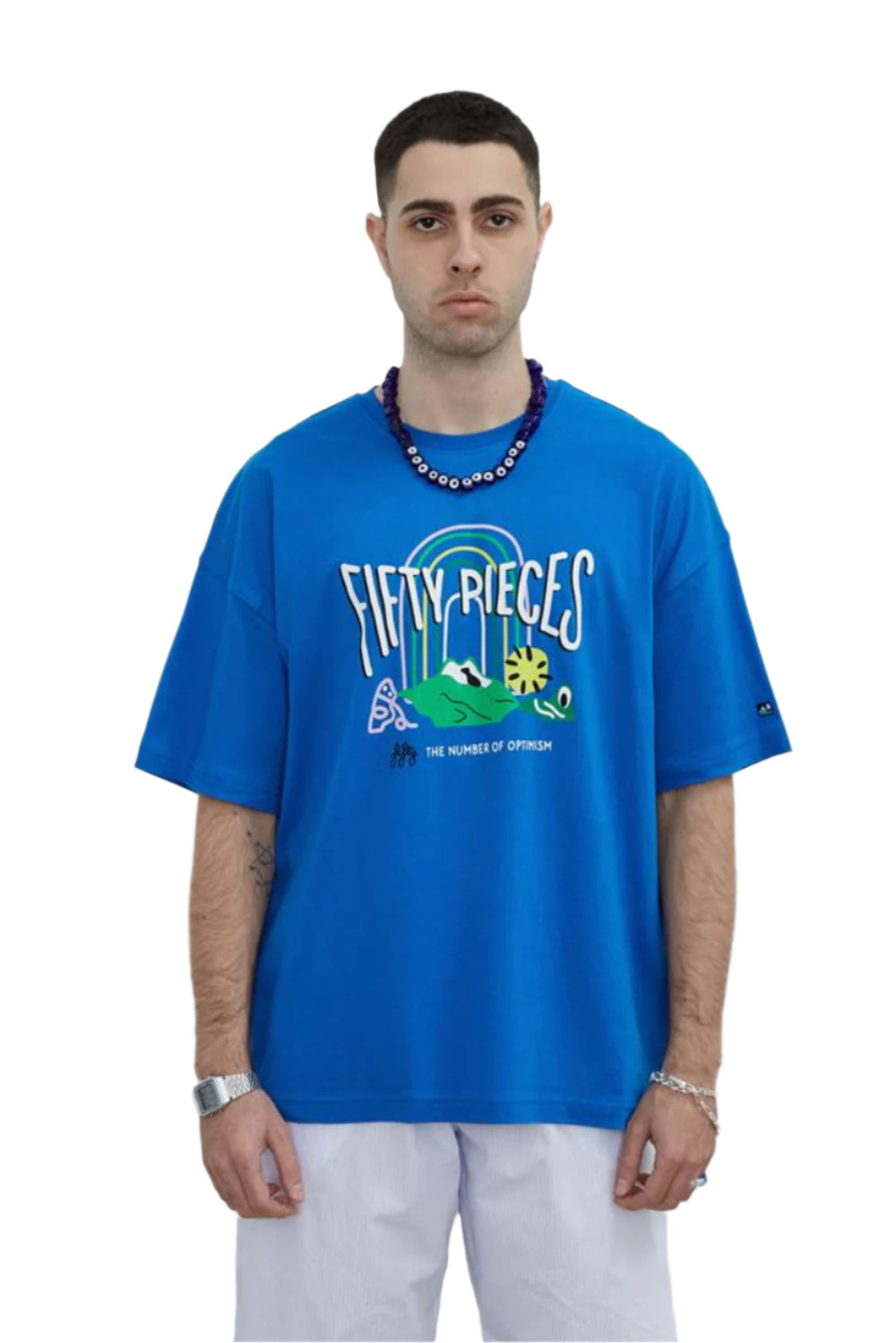 Fifty Pieces-Saks Düşük Omuzlu T-Shirt-T-Shirts-1-Milagron.com